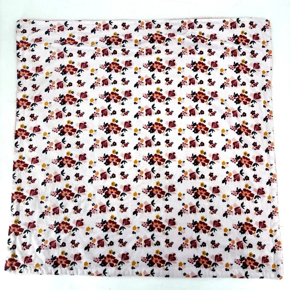 Chick Pea Baby Blanket Pink Yellow White Floral Flower Sherpa Security 30x30‎